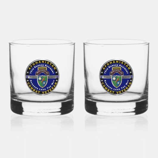 75e Ranger Regiment Afghanistan Veteraan Whisky Glas (Voorkant)