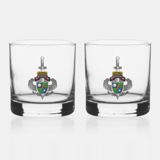 75e Ranger Regiment Afghanistan Veteraan Whisky Glas (Voorkant)