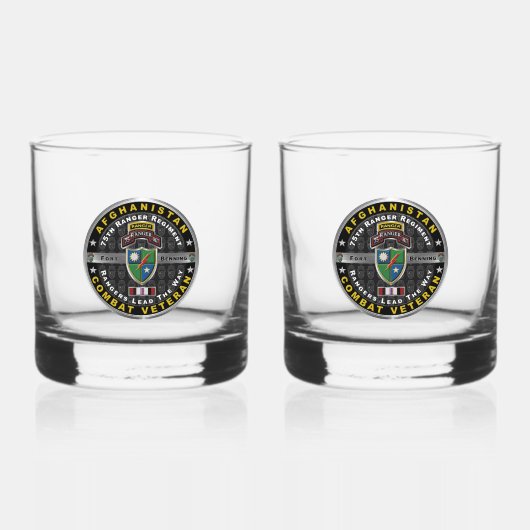 75e Ranger Regiment Afghanistan Veteraan Whisky Glas (Voorkant)