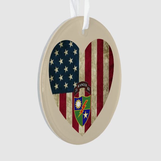 75e Ranger Regiment American Heart Flag Ornament (voorkant)