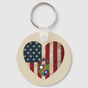 75e Ranger Regiment American Heart Flag Sleutelhan Sleutelhanger