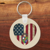 75e Ranger Regiment American Heart Flag Sleutelhan Sleutelhanger (Voorkant)