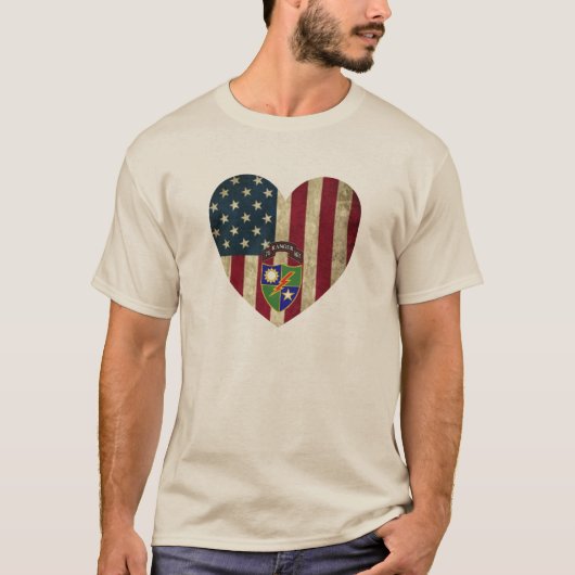 75e Ranger Regiment American Heart Flag T-shirt (Voorkant)