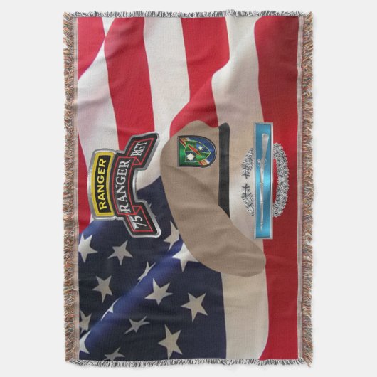75e Ranger Regiment Combat Veteran Deken (Voorkant Verticaal)