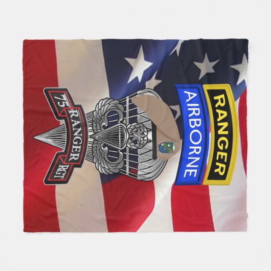 75e Ranger Regiment Fleece Deken (Voorkant (Horizontaal))