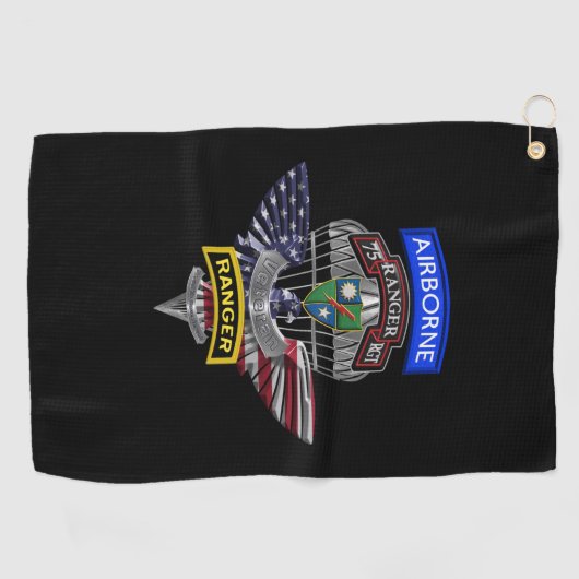 75e Ranger Regiment Gepersonaliseerd Eagle Golfhanddoek (Horizontaal)