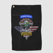 75e Ranger Regiment Gepersonaliseerd Eagle Golfhanddoek (Voorkant)