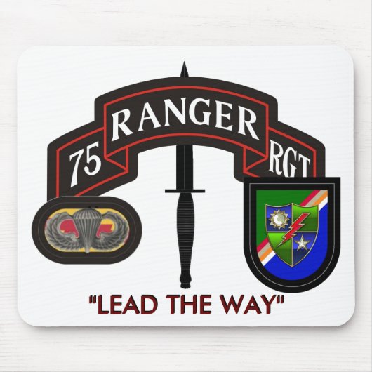 75E RANGER REGIMENT HOOFDKARTERS MOUSEPAD MUISMAT (Voorkant)