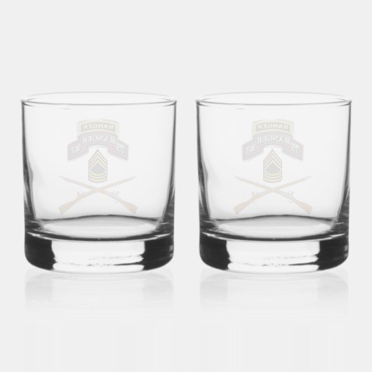 75e Ranger Regiment-hoofdsergeant Whisky Glas (Achterkant)