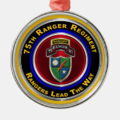75e Ranger Regiment Keepomwille Kerstmis Metalen Ornament (Voorkant)