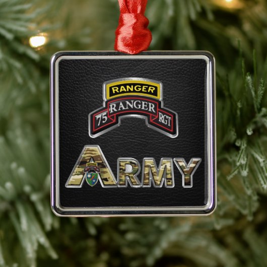 75e Ranger Regiment Kerstmis Metalen Ornament (Boom)
