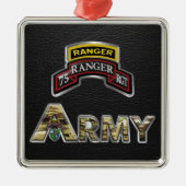 75e Ranger Regiment Kerstmis Metalen Ornament (Voorkant)