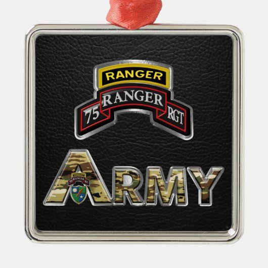 75e Ranger Regiment Kerstmis Metalen Ornament (Voorkant)