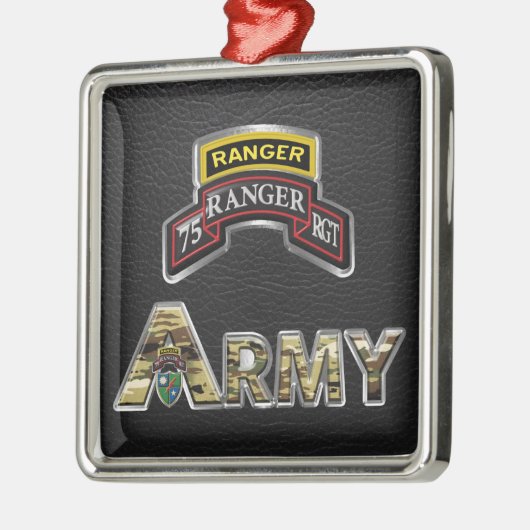 75e Ranger Regiment Kerstmis Metalen Ornament (Links)