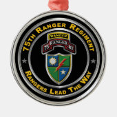 75e Ranger Regiment Kerstmis Metalen Ornament (Voorkant)