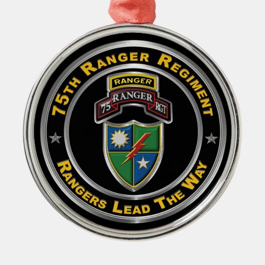 75e Ranger Regiment Kerstmis Metalen Ornament (Voorkant)