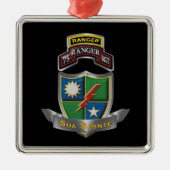 75e Ranger Regiment Kerstmis Metalen Ornament (Voorkant)