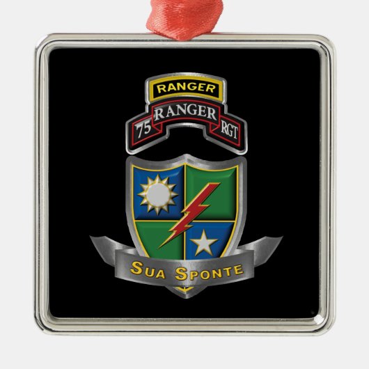 75e Ranger Regiment Kerstmis Metalen Ornament (Voorkant)