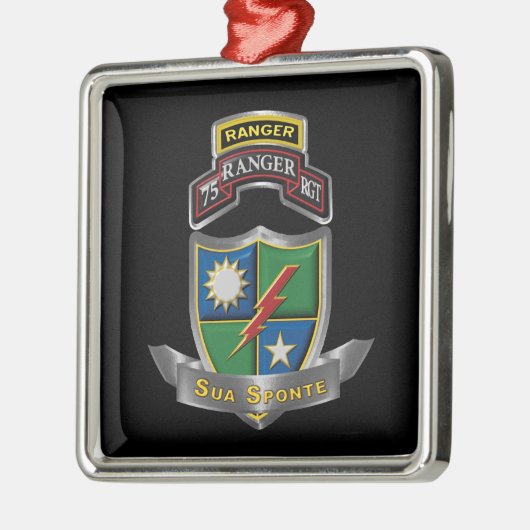 75e Ranger Regiment Kerstmis Metalen Ornament (Links)