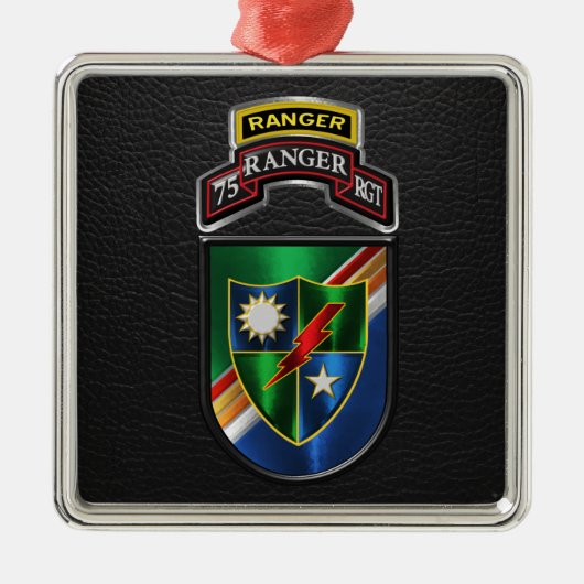 75e Ranger Regiment Kerstmis Metalen Ornament (Voorkant)
