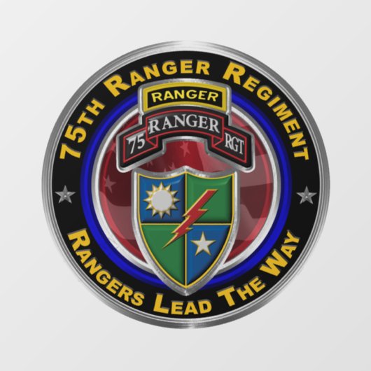 75e Ranger Regiment  Raamsticker (Vel)