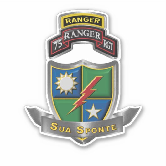 75e Ranger Regiment Sua Sponte Sticker (Voorkant)