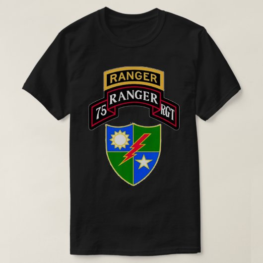 75e Ranger Regiment Tab Scroll Crest T-shirt (Design voorkant)