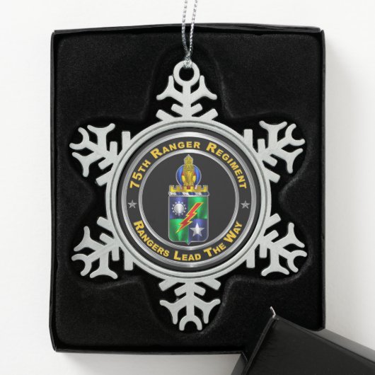 75e Ranger Regiment Tin Sneeuwvlok Ornament (Kistje)