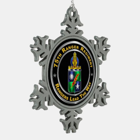 75e Ranger Regiment Tin Sneeuwvlok Ornament (Links)