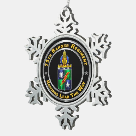 75e Ranger Regiment Tin Sneeuwvlok Ornament (Rechts)