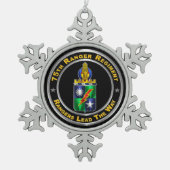 75e Ranger Regiment Tin Sneeuwvlok Ornament (Voorkant)