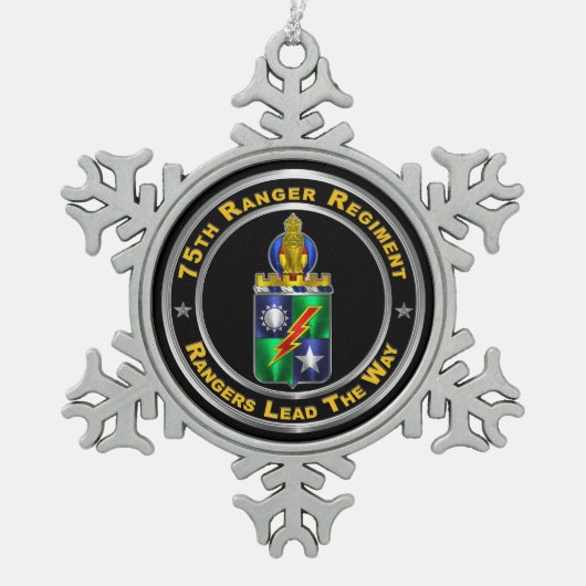 75e Ranger Regiment Tin Sneeuwvlok Ornament (Voorkant)