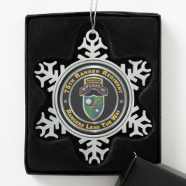 75e Ranger Regiment Tin Sneeuwvlok Ornament