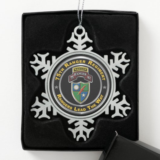 75e Ranger Regiment Tin Sneeuwvlok Ornament (Kistje)
