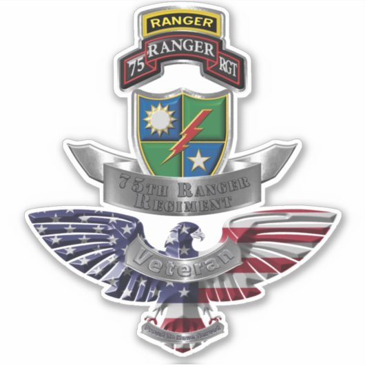 75e Ranger Regiment Veteran Sticker (Voorkant)