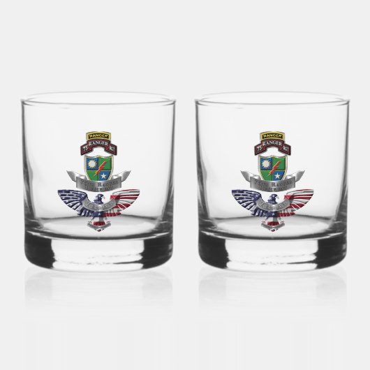75e Ranger Regiment Veteran Whisky Glas (Voorkant)