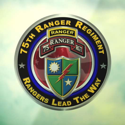 75e Ranger Regiment Window Cling Raamsticker (Vel 3)