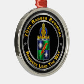 75e Ranger Regimental Crest Kerstmis Metalen Ornament (Rechts)