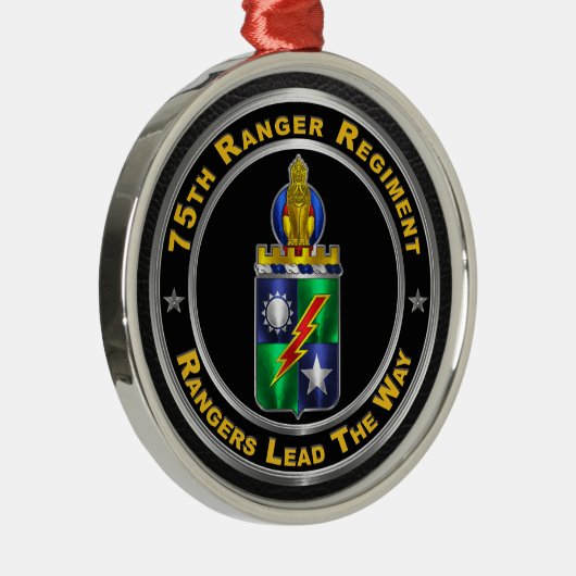 75e Ranger Regimental Crest Kerstmis Metalen Ornament (Rechts)