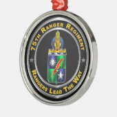 75e Ranger Regimental Crest Kerstmis Metalen Ornament (Links)