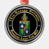 75e Ranger Regimental Crest Kerstmis Metalen Ornament (Voorkant)