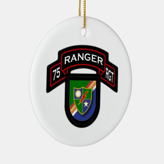 75e Ranger Rgt - scroll & flash Keramisch Ornament (Rechts)