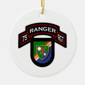 75e Ranger Rgt - scroll & flash Keramisch Ornament (Voorkant)