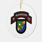 75e Ranger Rgt - scroll & flash Keramisch Ornament (Links)