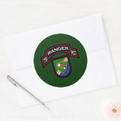 75e Ranger Rgt - scroll & flash Ronde Sticker (Envelop)