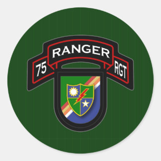 75e Ranger Rgt - scroll & flash Ronde Sticker