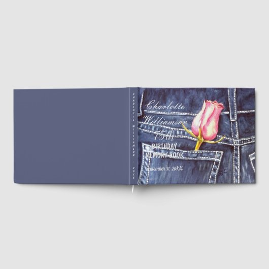 75e roze roze bloeiend ochtendgeheugen gastenboek (Volledig)