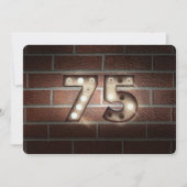 75e stralen van de Birthday Party op baksteen Kaart (Voorkant)