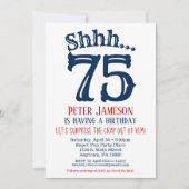 75e Surprise Birthday Invitation Mannen Navy Blue Kaart (Voorkant)