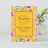 75e Surprise Birthday Party Yellow Pink Flowers (Staand voorkant)